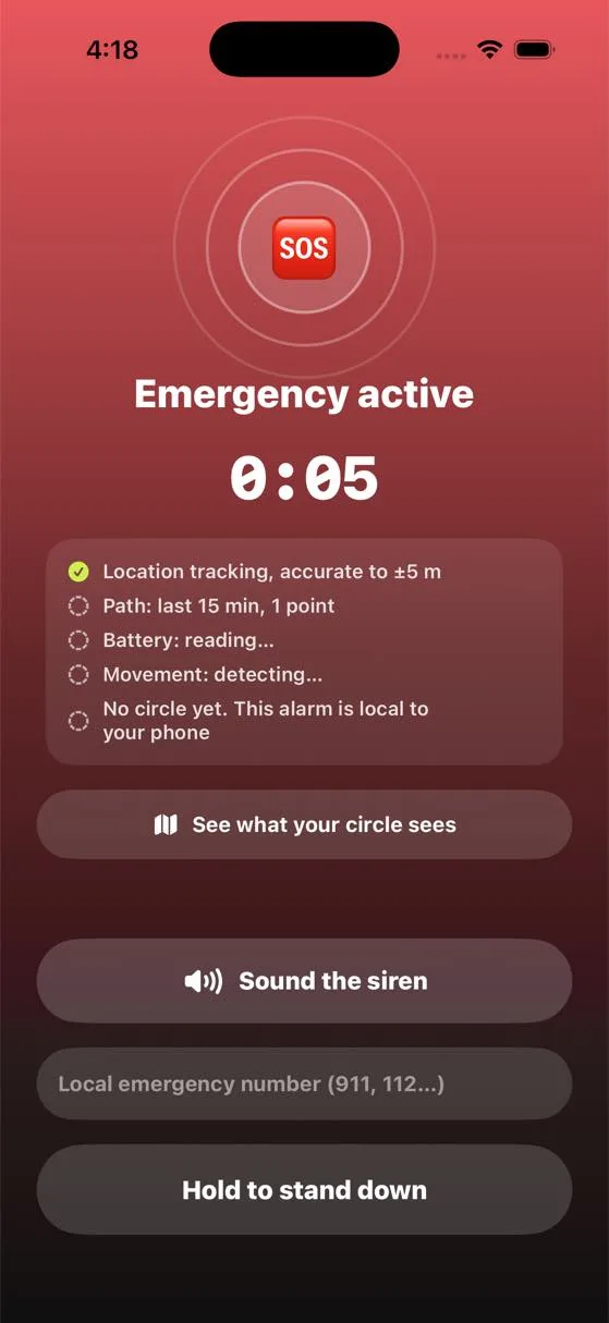 An active emergency